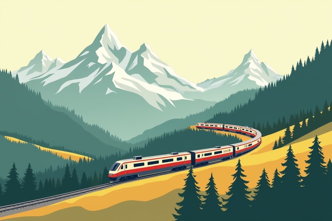 Illustration of Classic Switzerland from Milan