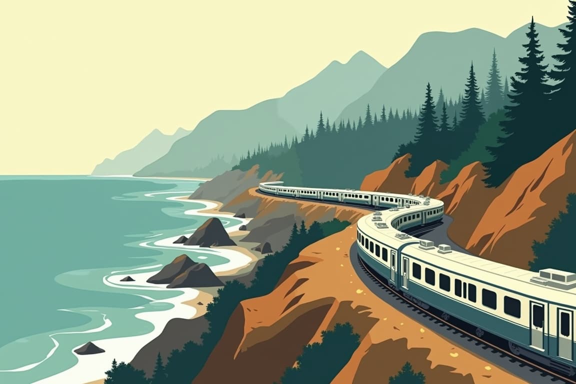 Illustration of Coast Starlight Rail Experience
