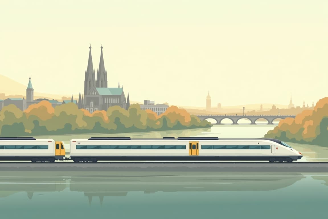 Illustration of Cologne and Berlin
