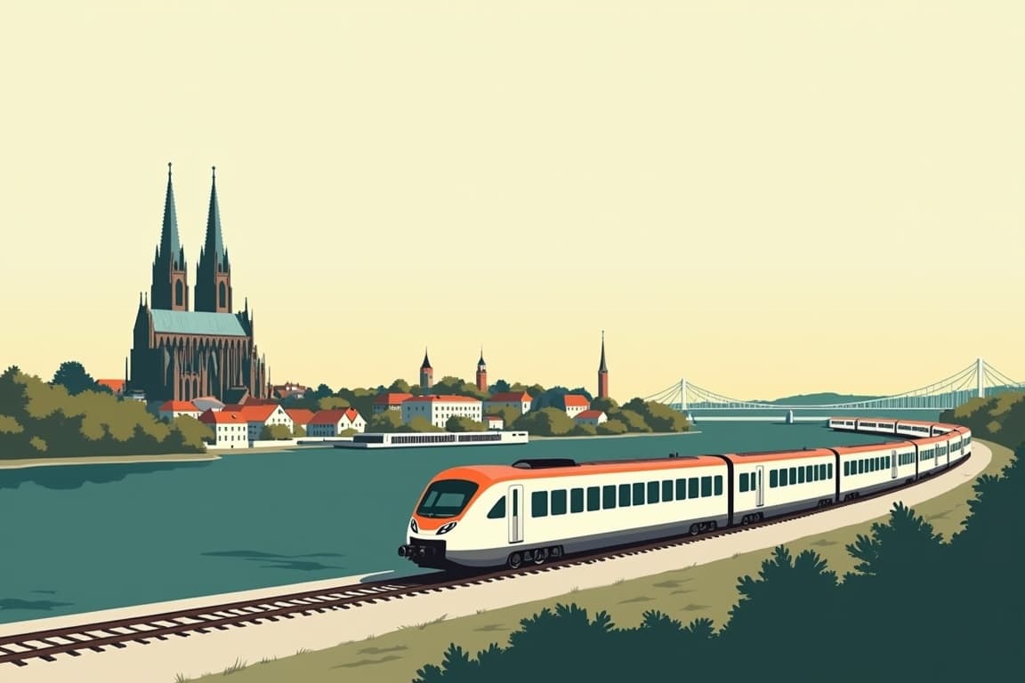 Illustration of Cologne and Copenhagen