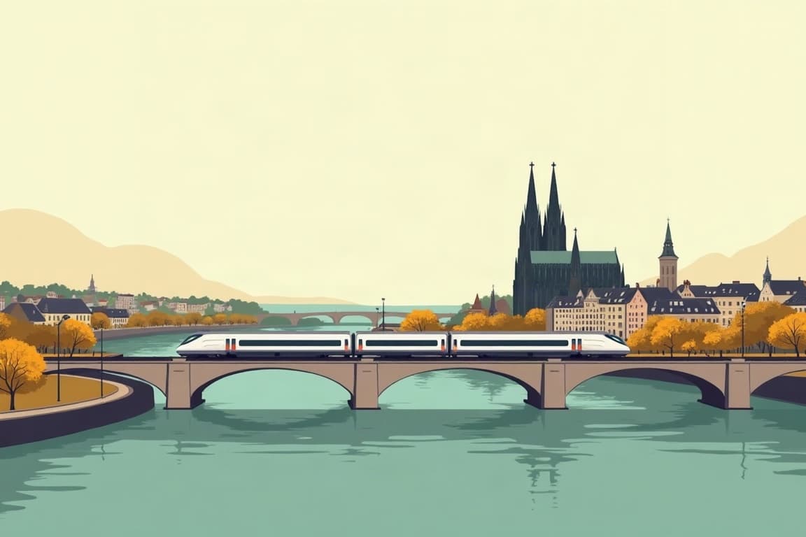 Illustration of Cologne City Break by Rail