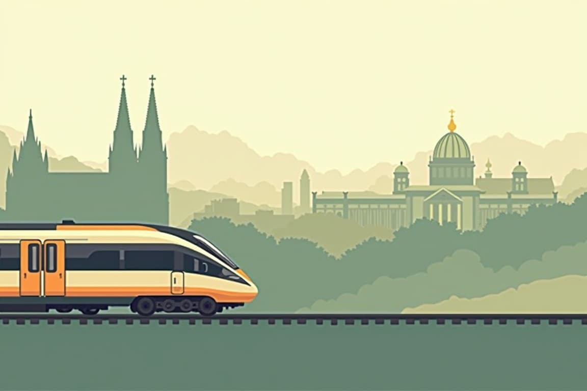 Illustration of Cologne, Munich, and Berlin