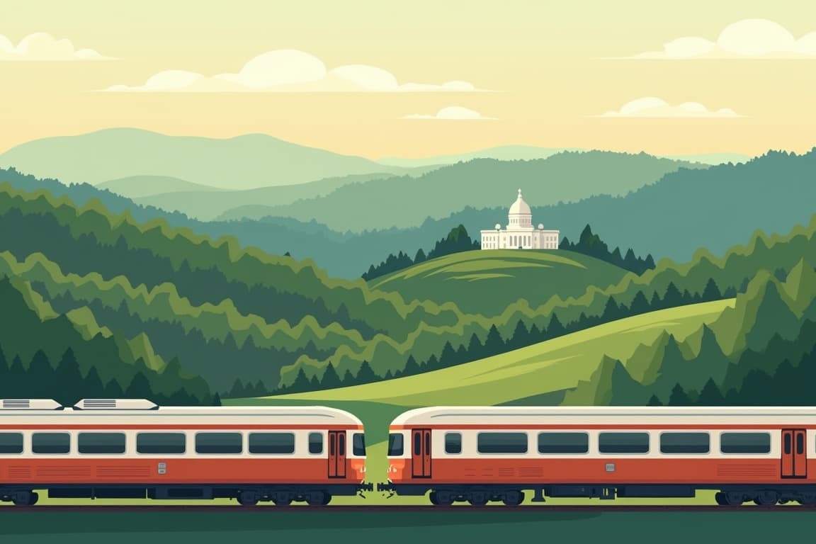 Illustration of Colonial America By Rail