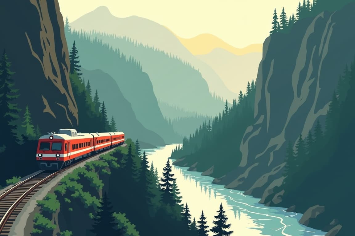 Illustration of Complete Canadian Rockies by Train