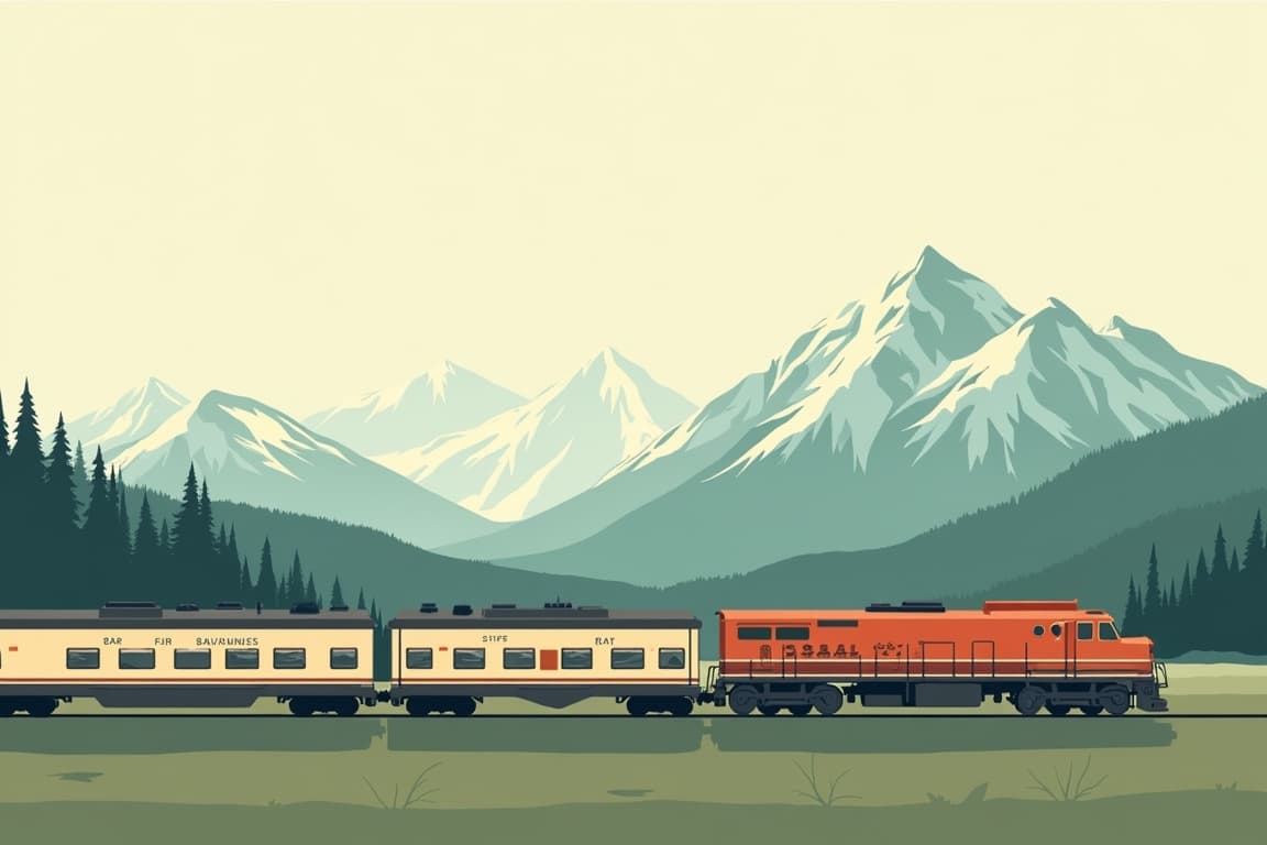 Illustration of Denali Getaways Train Packages