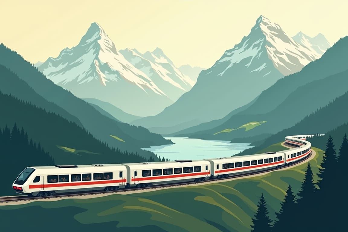 Illustration of Discover Switzerland & Italy