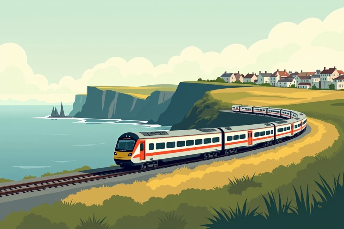 Illustration of Dublin and the Cliffs of Moher