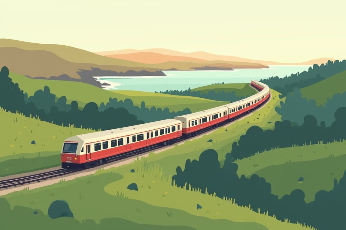 Illustration of Dublin, Cork, Killarney, and Galway