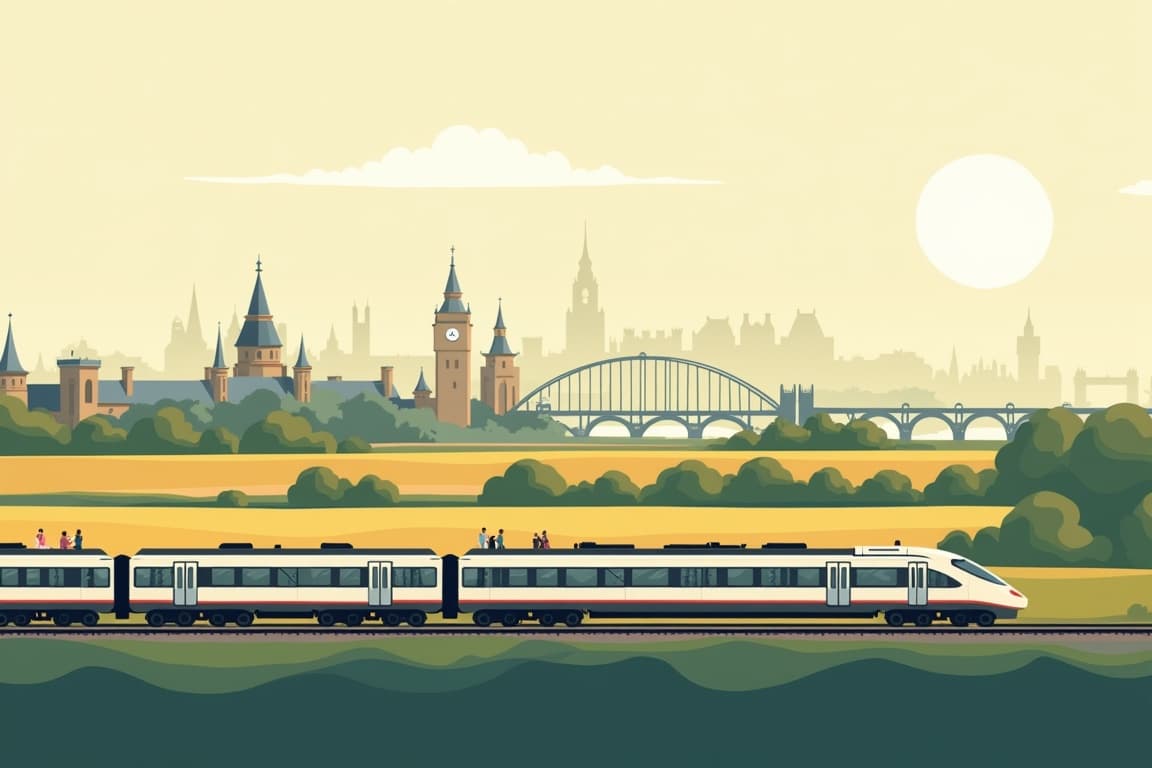 Illustration of Dublin, London, and Amsterdam