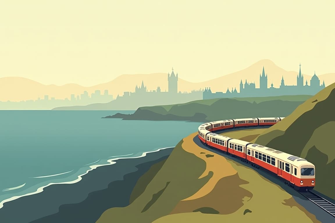 Illustration of Dublin, London, and Edinburgh