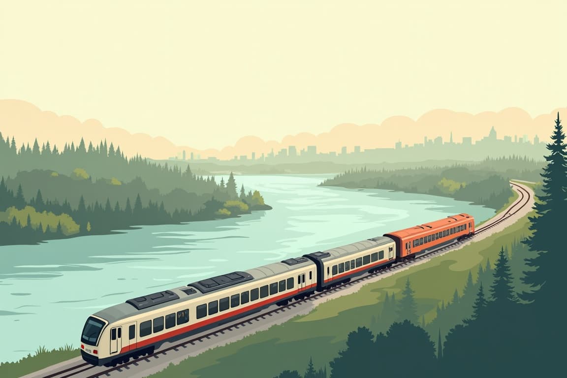Illustration of Eastern Canada Rail Journey