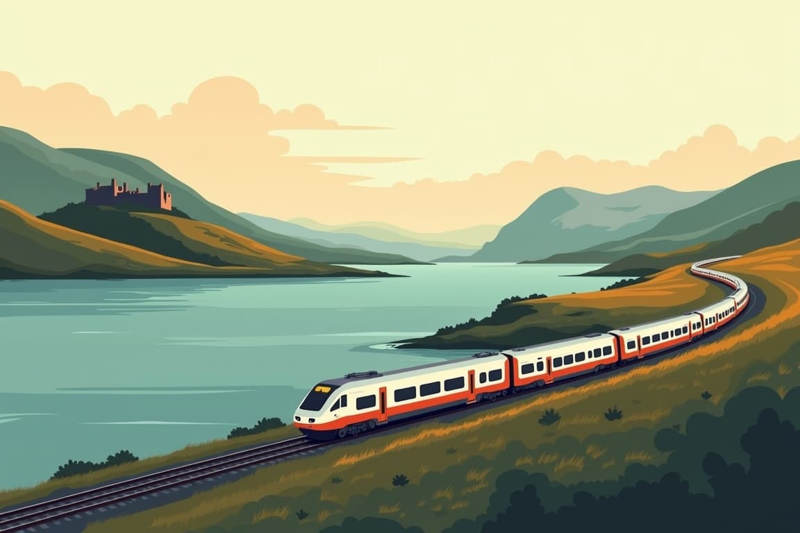 Illustration of Edinburgh and the Isle of Skye