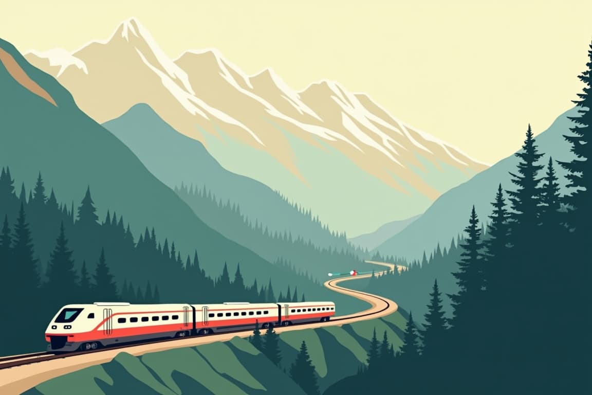 Illustration of Empire Builder with Alaska Cruise
