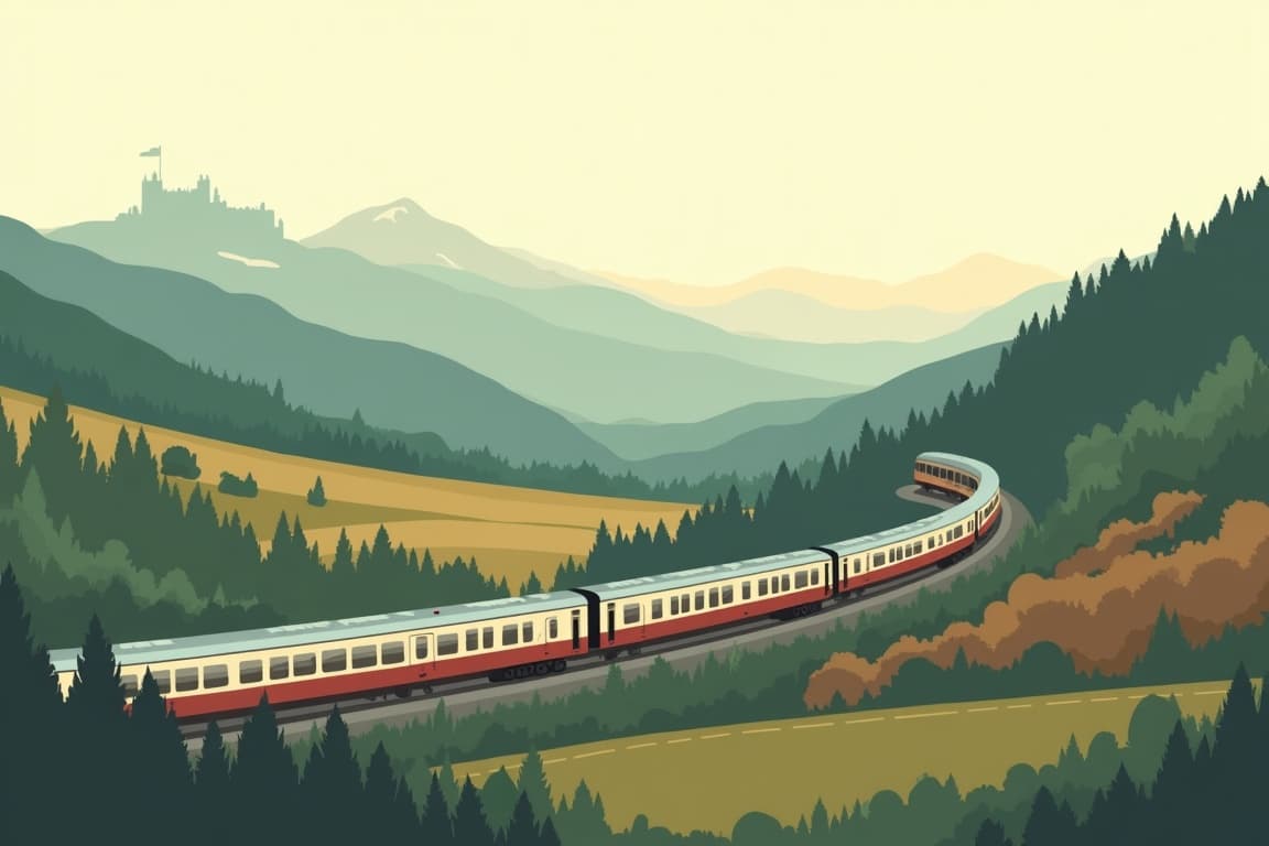 Illustration of England- und Schottland-Zugreise