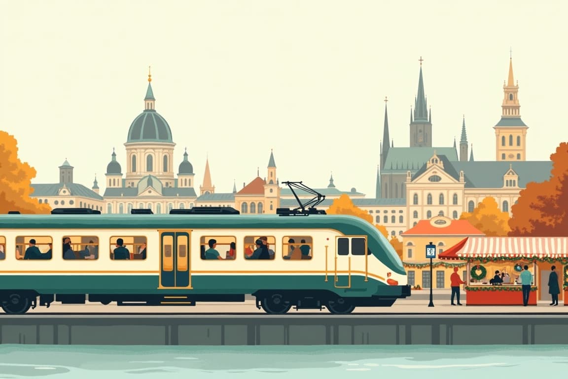 Illustration of European Christmas Magic