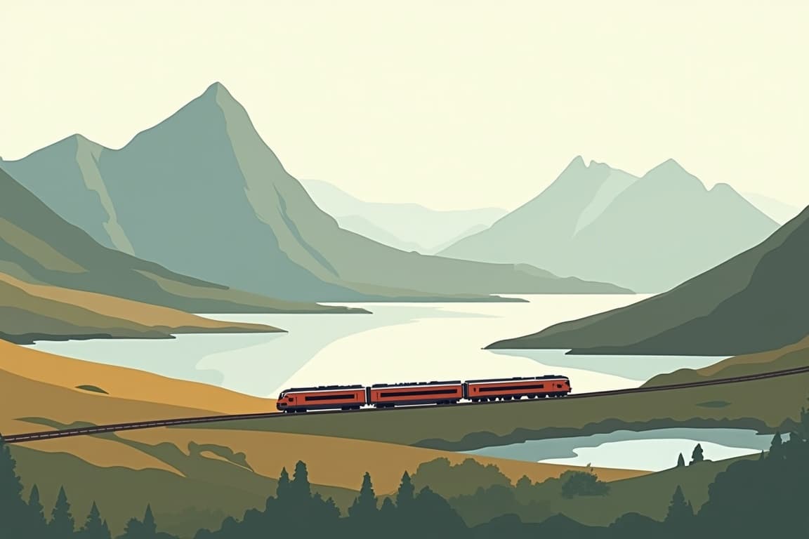 Illustration of Explore Scotland by Train