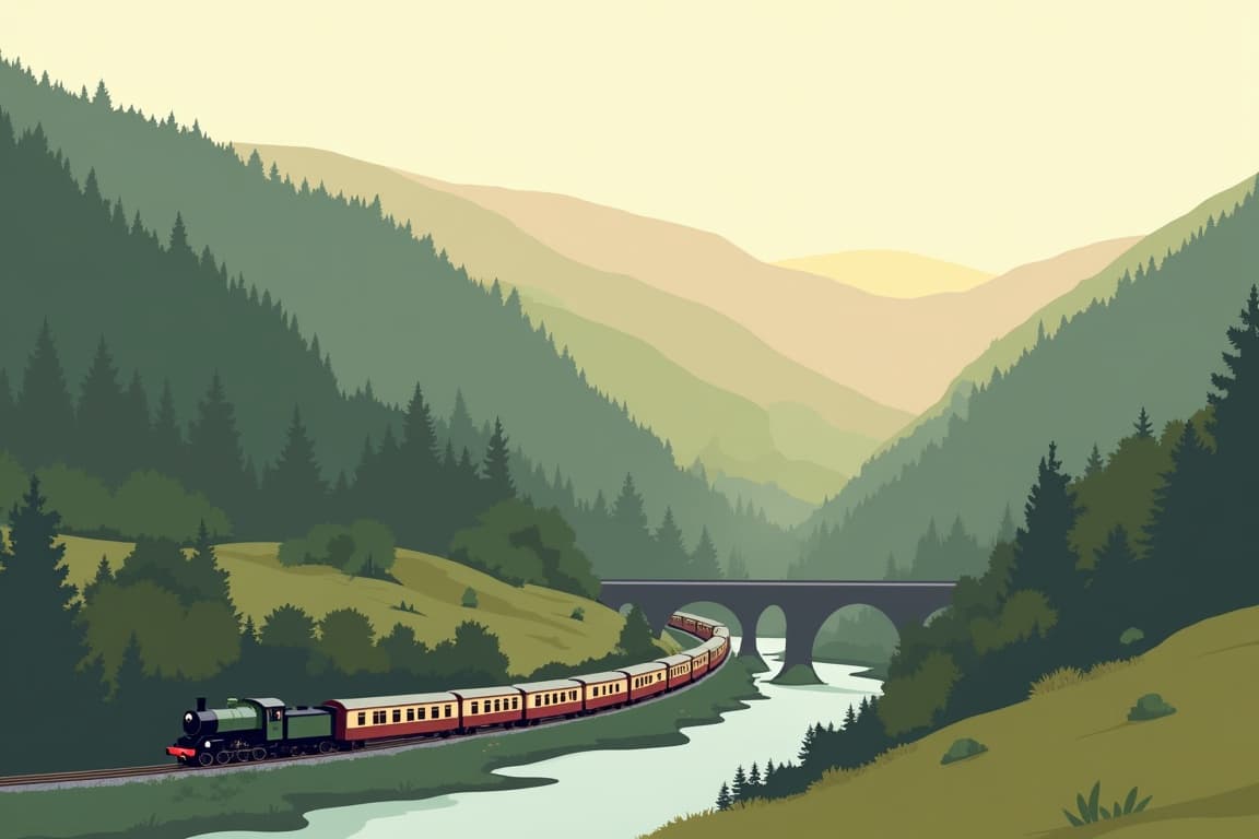 Illustration of Explore Wales by Rail