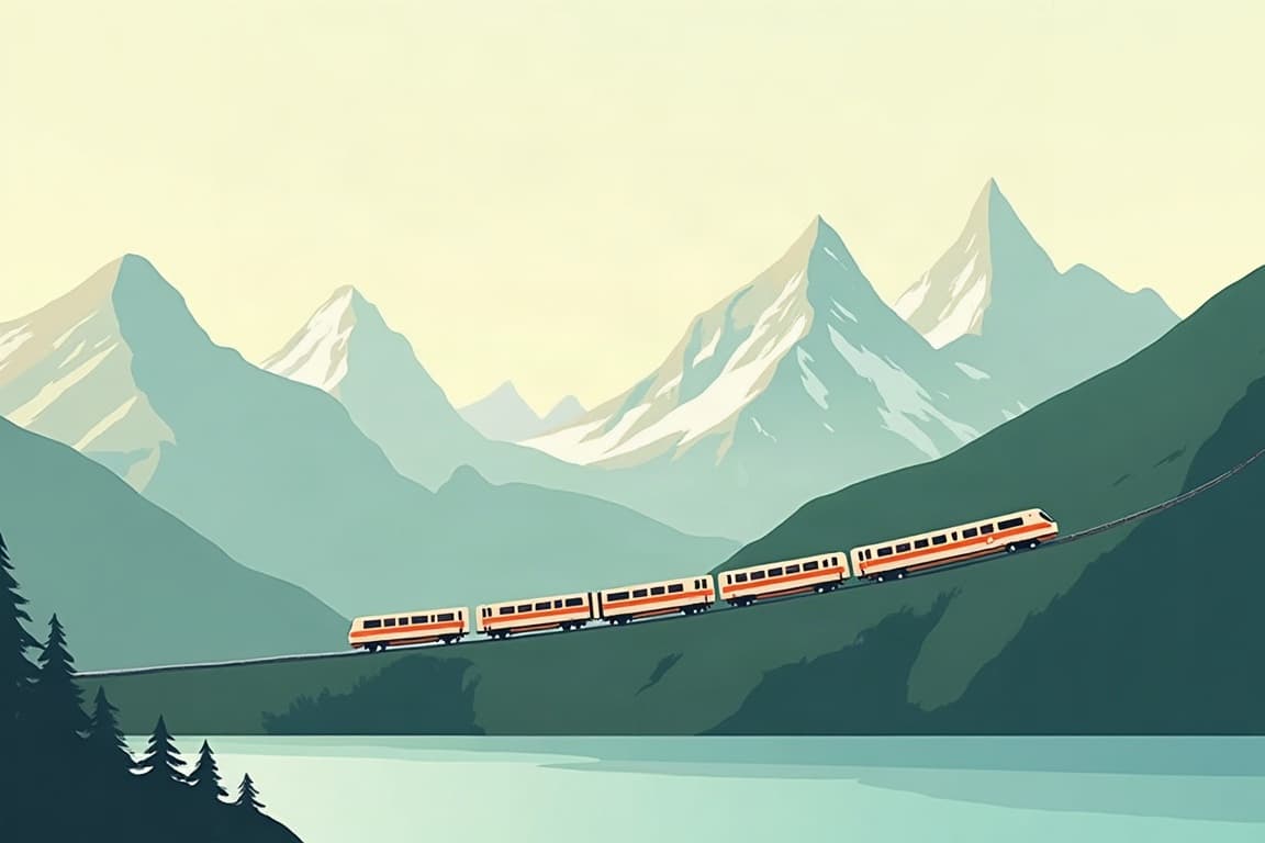 Illustration of Famous Mountain Peaks