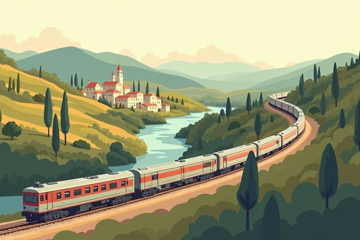 Illustration of Florence to Rome via Umbria