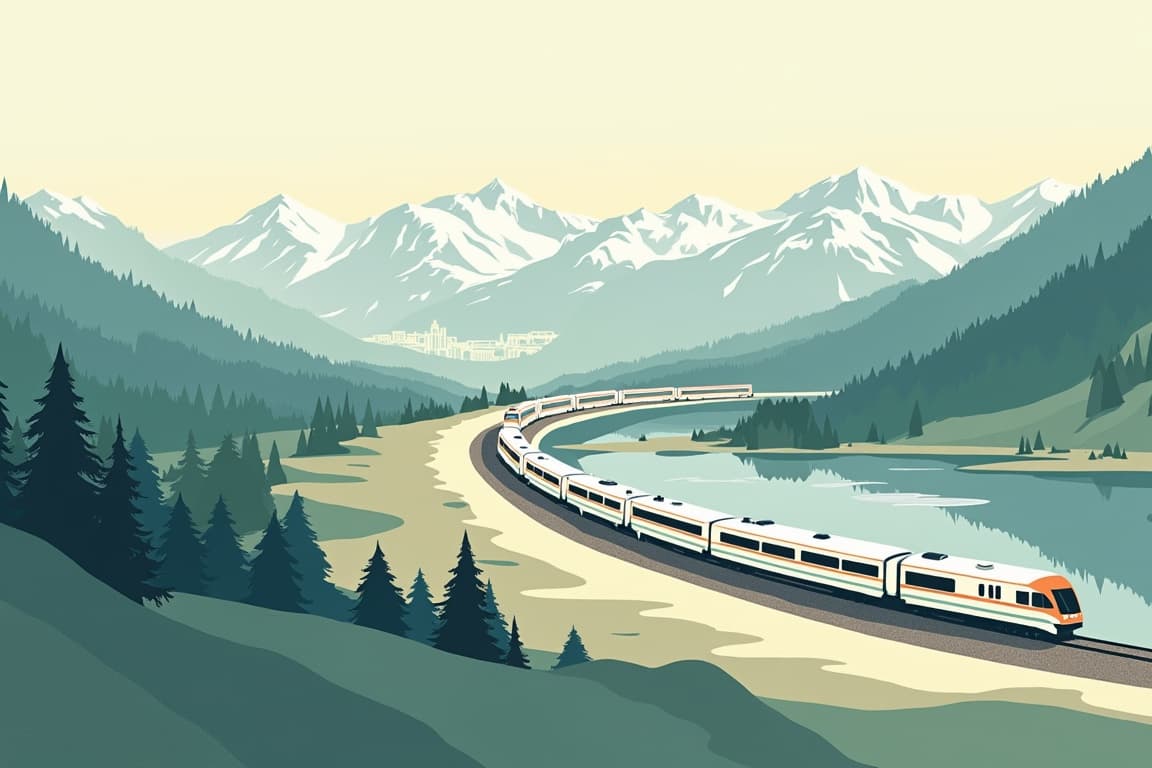 Illustration of Florence via the Alps from London