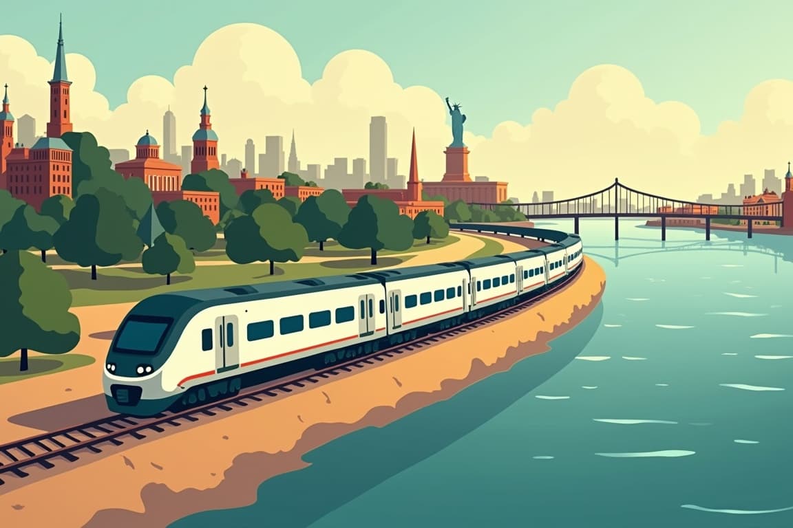 Illustration of Founding Fathers Trail By Rail