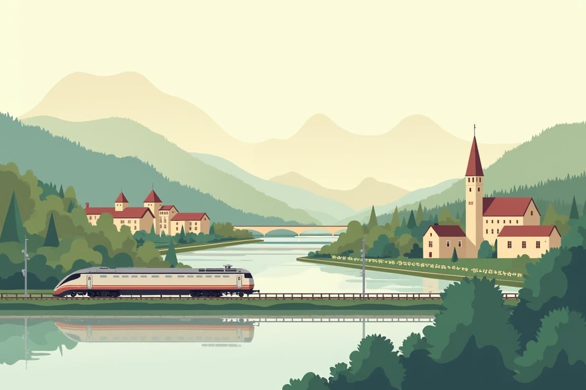 Illustration of Frankfurt and Munich