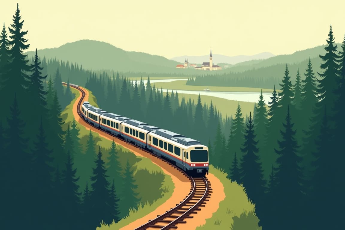 Illustration of Frankfurt and the Black Forest