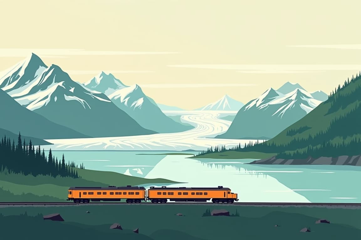 Illustration of Glacier Discovery Train