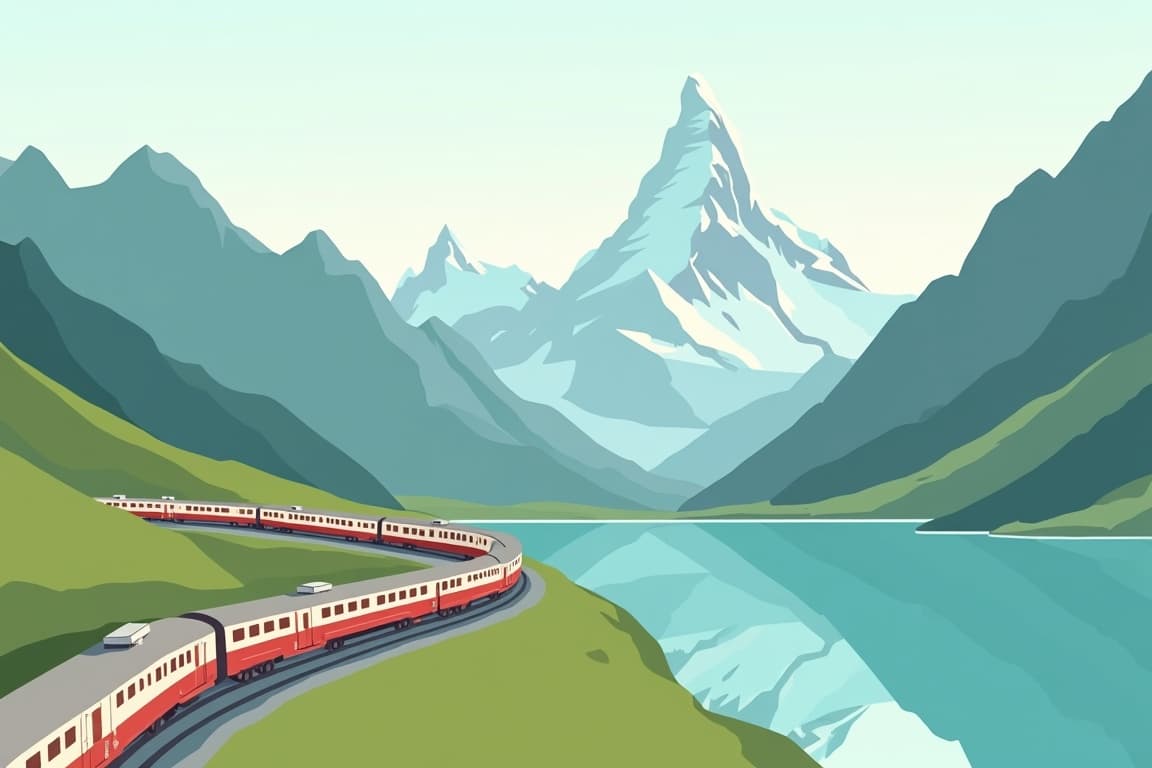 Illustration of Glacier Express Journey