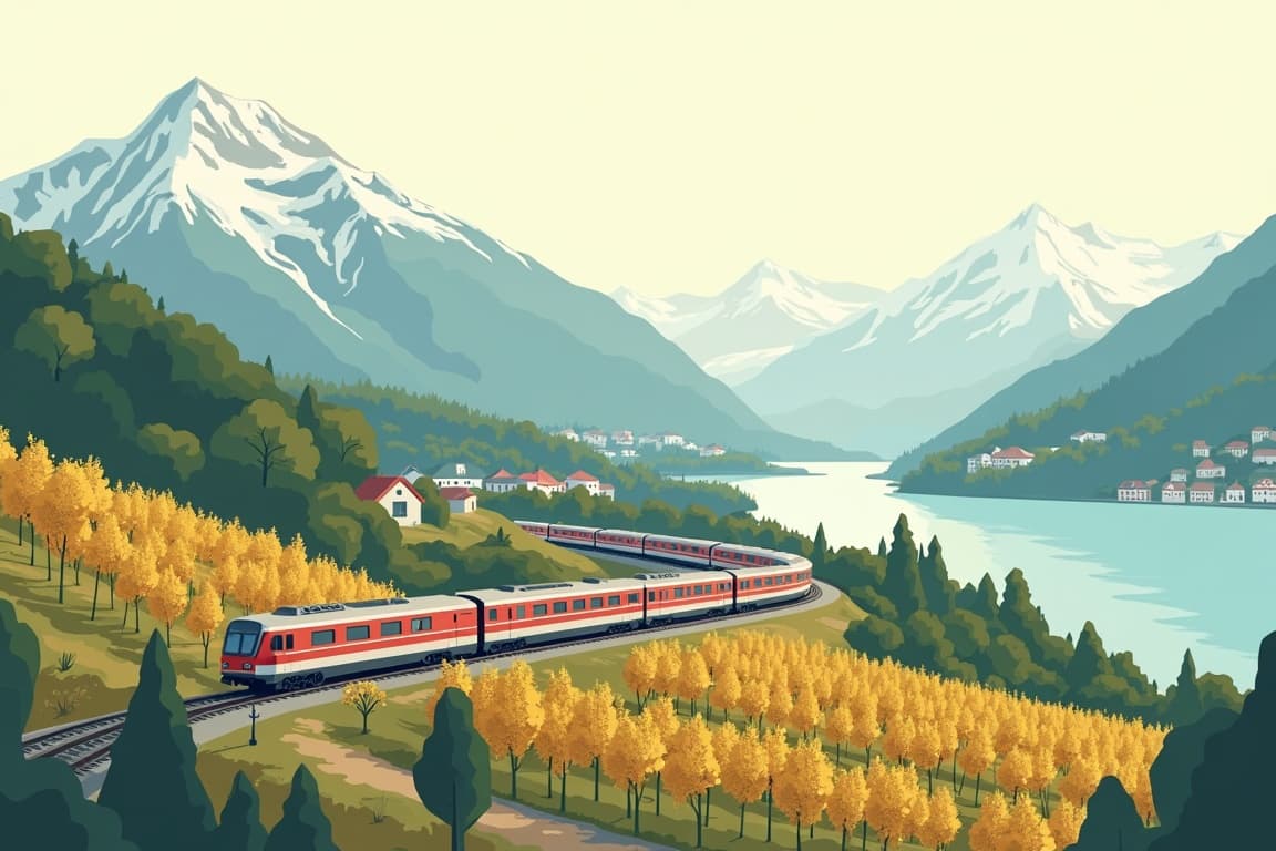 Illustration of GoldenPass & Glaciers