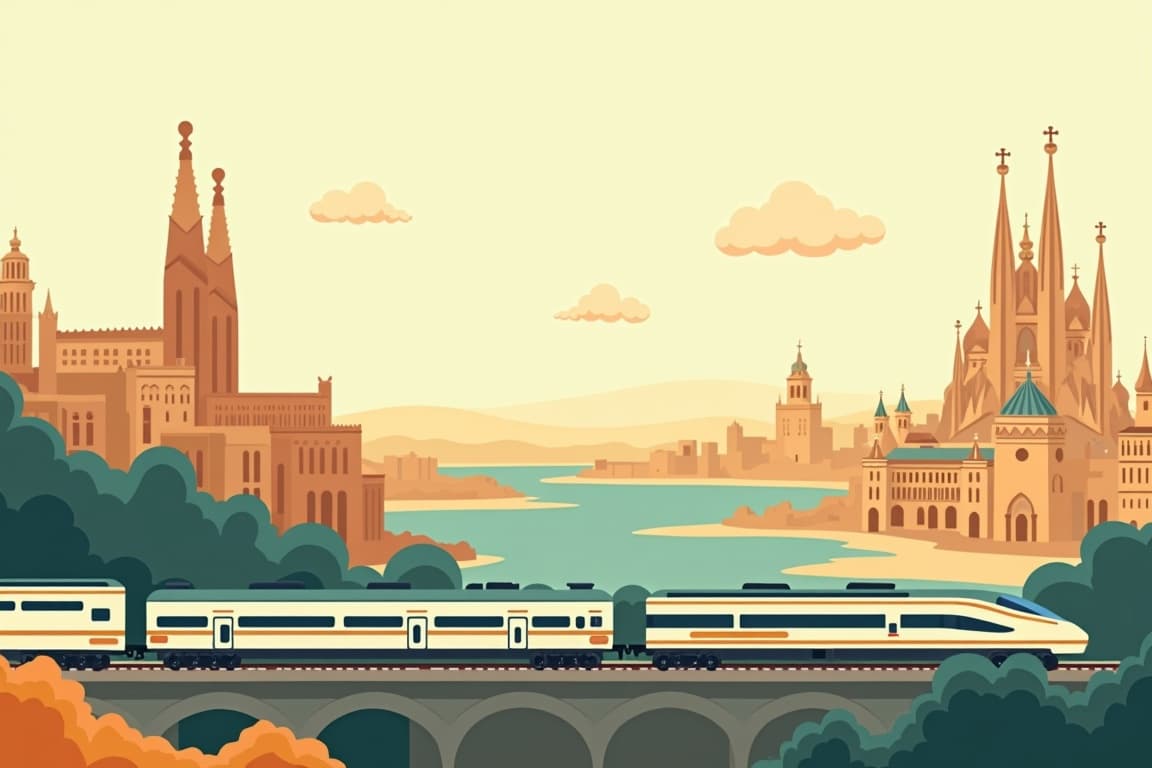 Illustration of Grand Barcelona, Seville, and Madrid