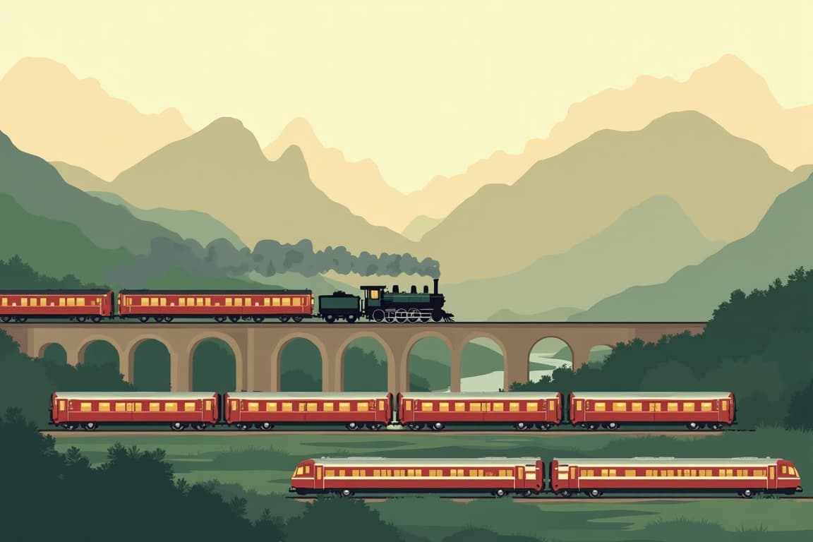 Illustration of Grand Britain by Rail
