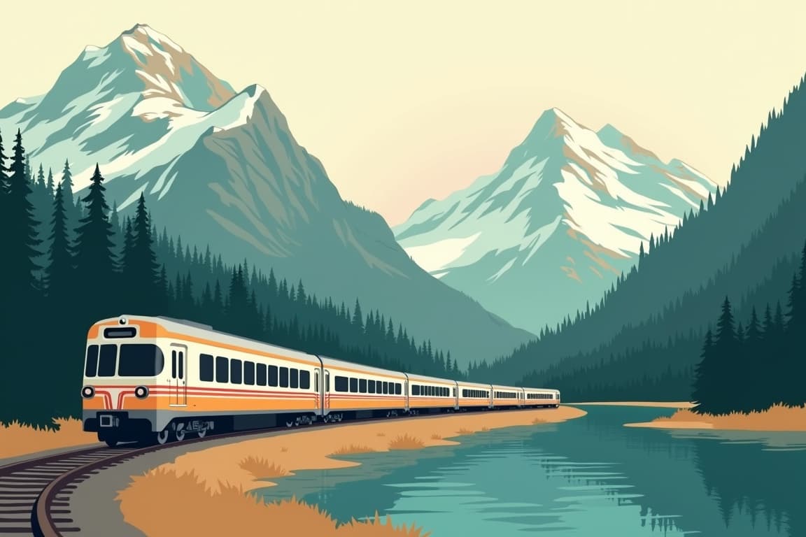 Illustration of Grand Canada and Rockies Eastbound