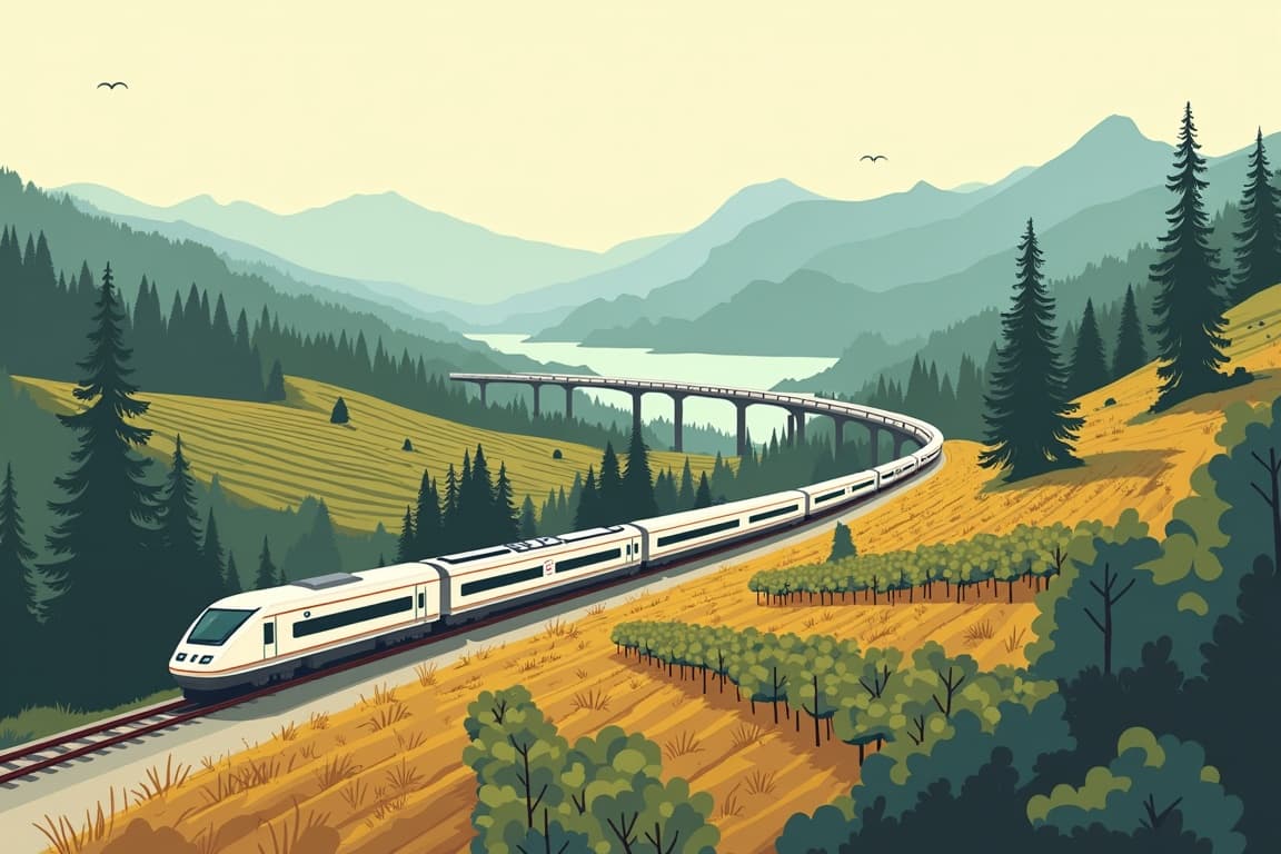 Illustration of Grand Pacific Coast Rail Journey