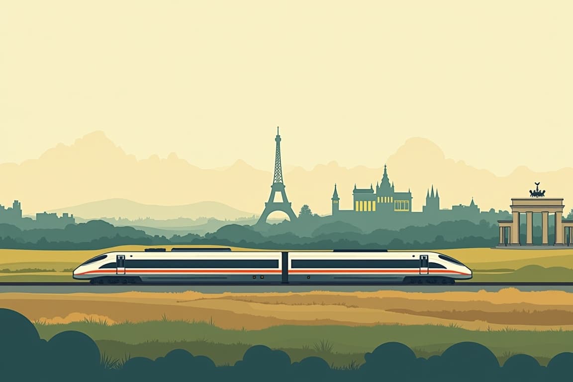 Illustration of Grand Paris, Munich and Berlin