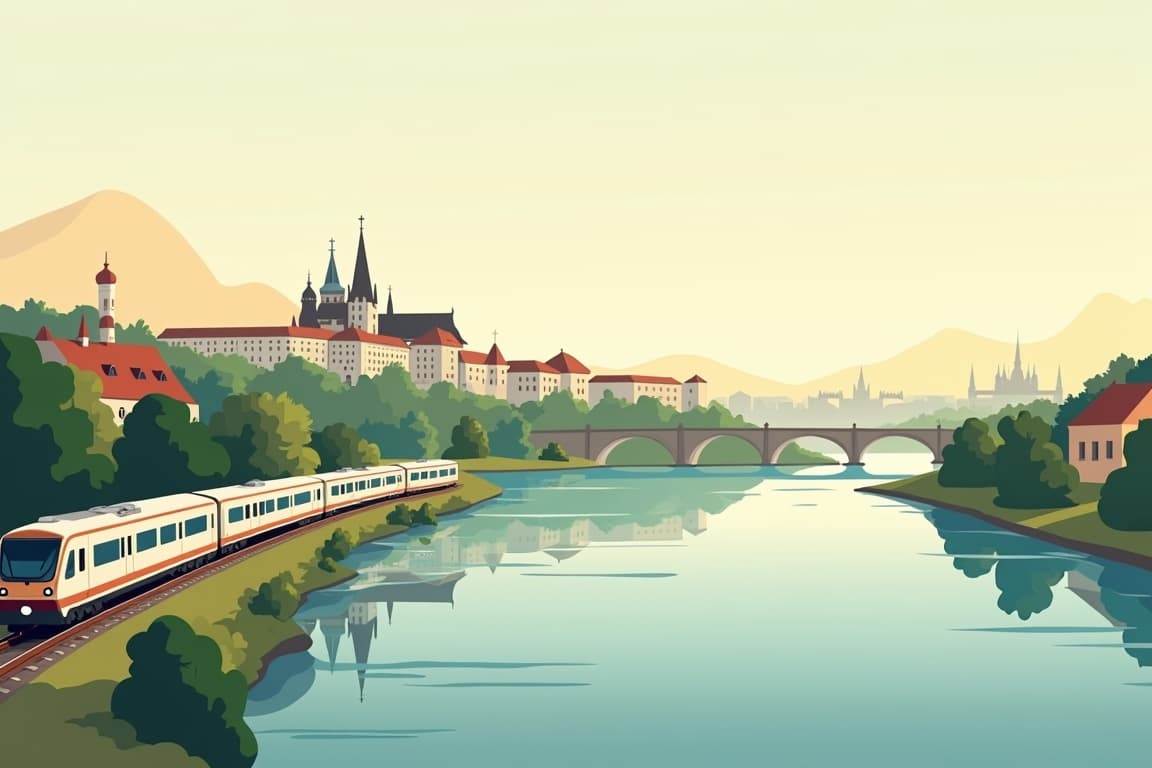 Illustration of Grand Prague, Vienna, and Budapest