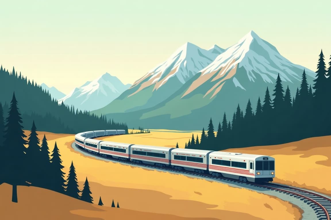 Illustration of Great Western Canadian Rail Journey