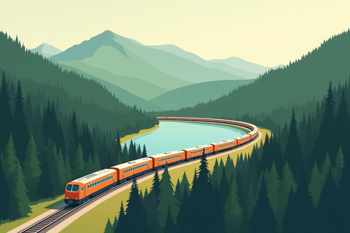 Illustration of Green Mountains Vermont Getaway
