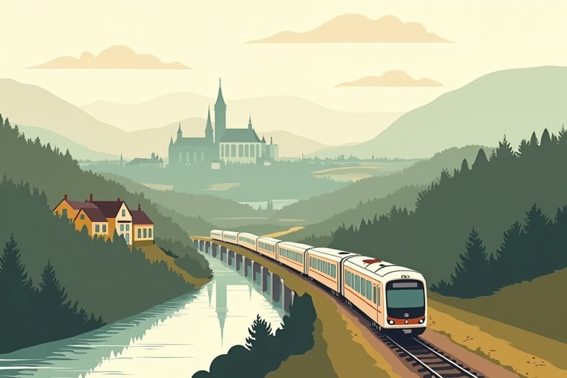 Illustration of Heart of Europe by Rail