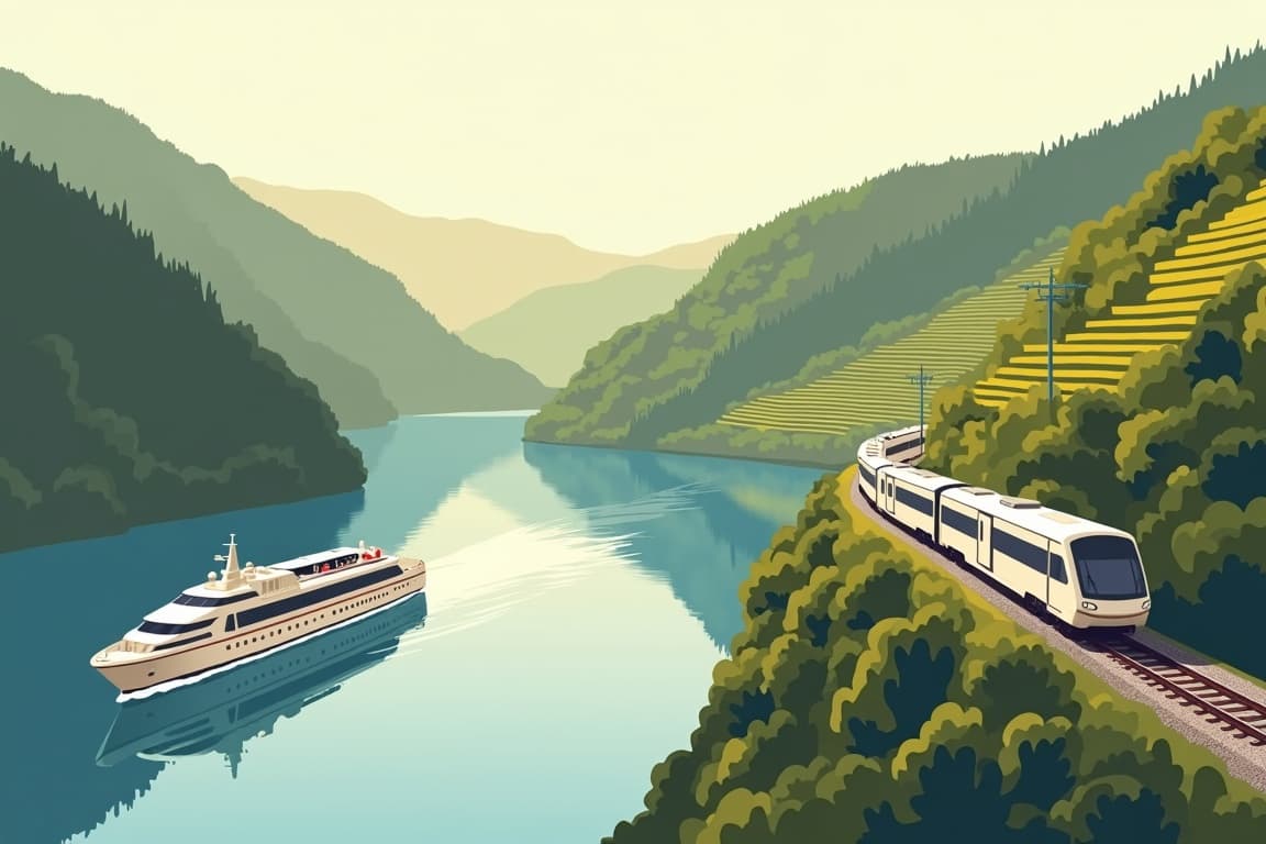 Illustration of Highlights of the Rhine