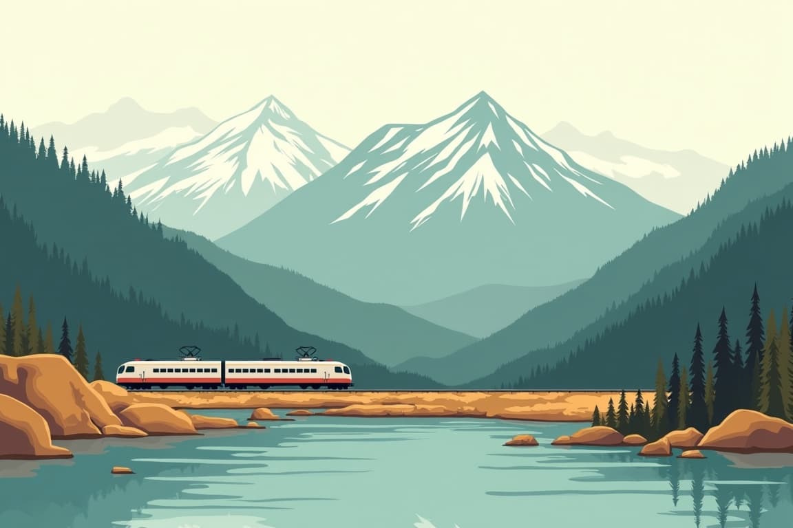 Illustration of Hurricane Turn Flagstop Train