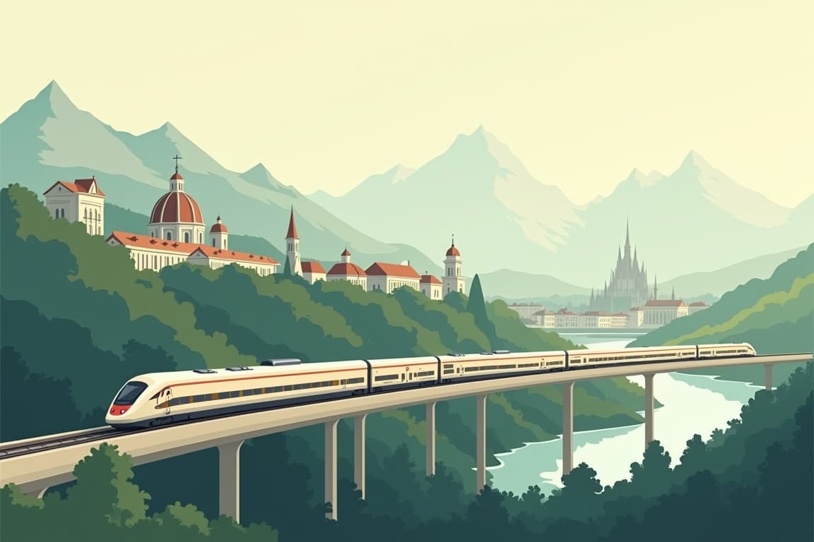 Illustration of Iconic Europe: Rome to Paris