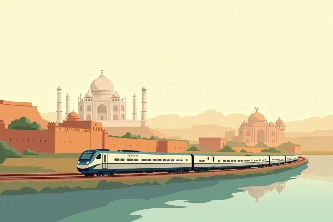 Illustration of India's Golden Triangle