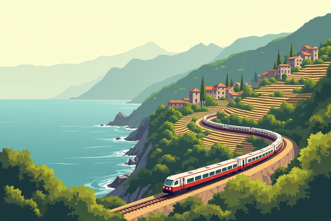 Illustration of Italian Cities & Coastal Delights