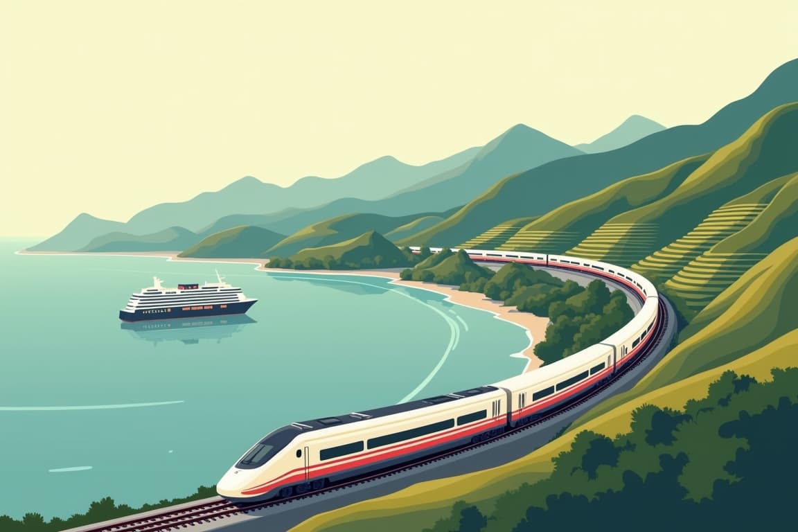 Illustration of Japan by Rail & Sea