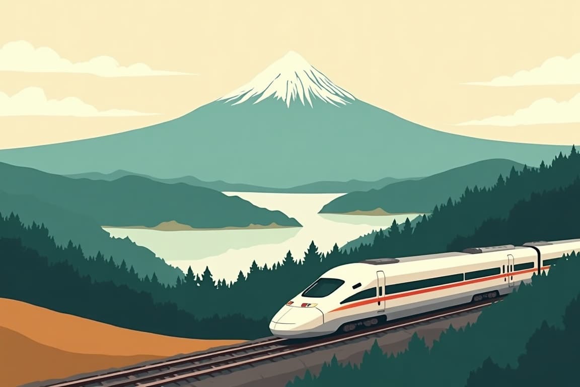 Illustration of Japan by Rail