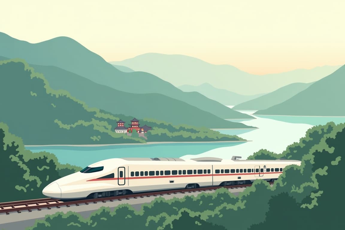 Illustration of Jewels of Japan by Rail