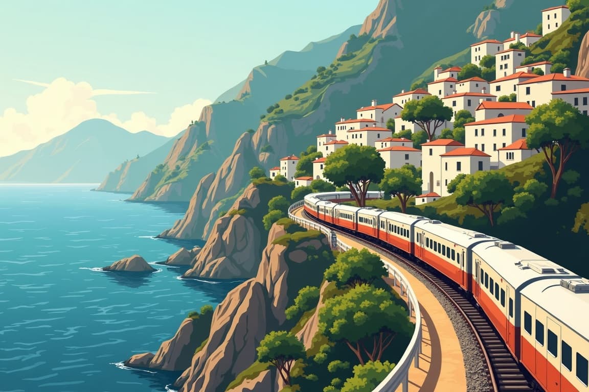 Illustration of Journey to the Amalfi Coast