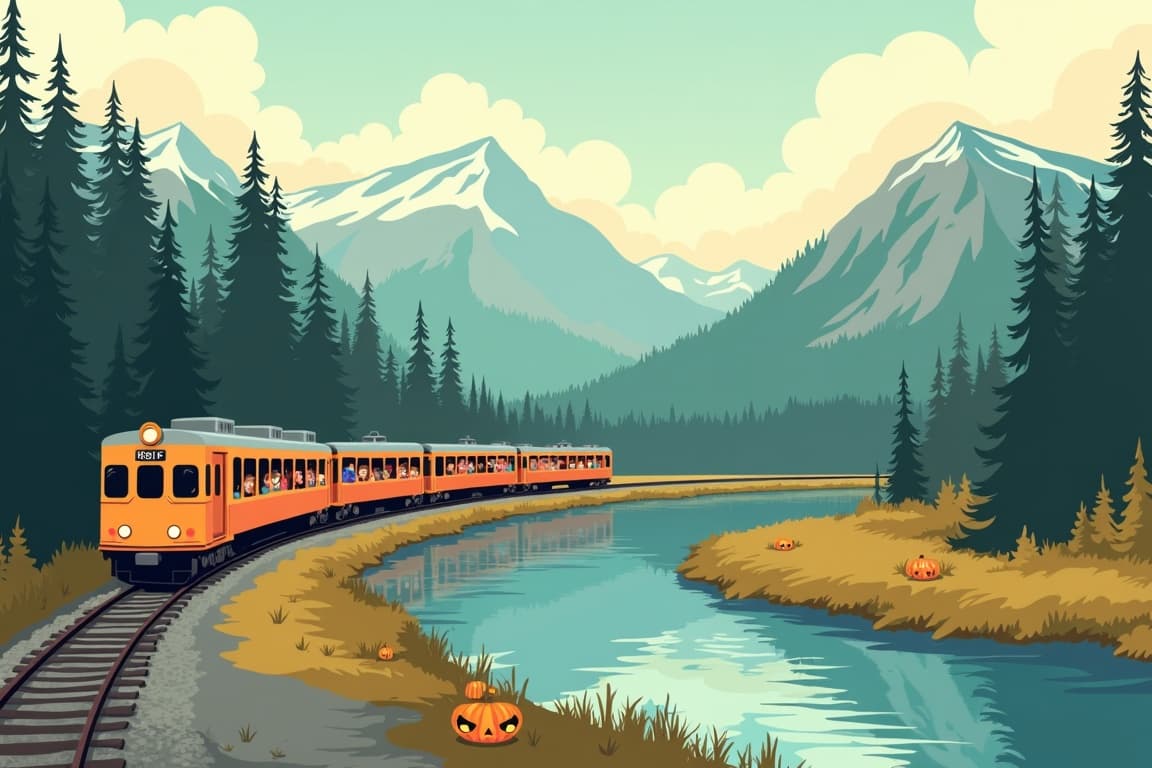 Illustration of Kid's Halloween Train