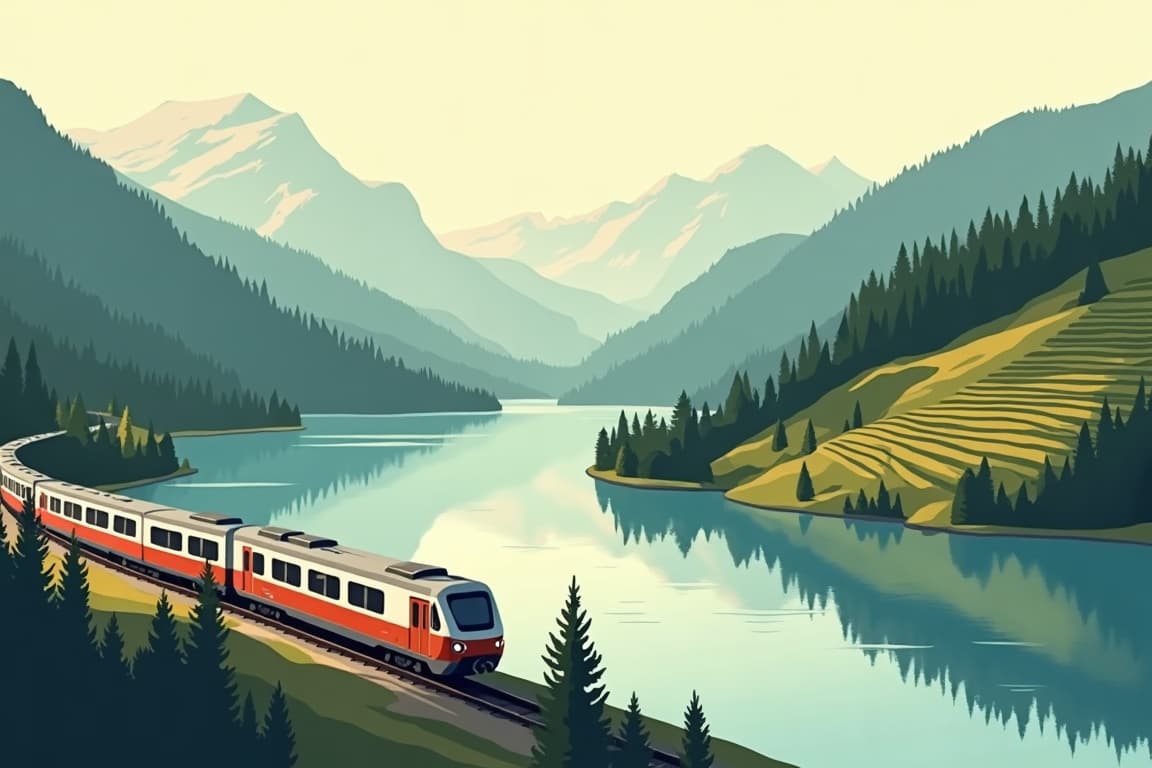 Illustration of Lake Bled by First Class Rail